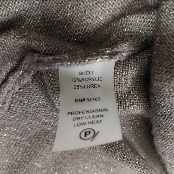 CALVIN KLEIN! RICH TAUPE BEIGE/TAN W/GOLD METALLIC KNIT SWEATER DRESS! SZ M - Picture 7 of 8